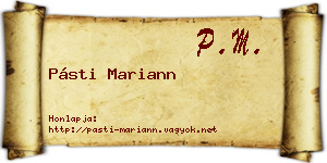 Pásti Mariann névjegykártya