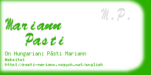 mariann pasti business card